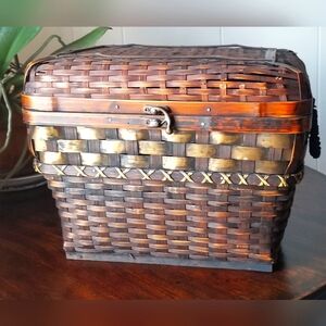 Vintage Woven Reed Box